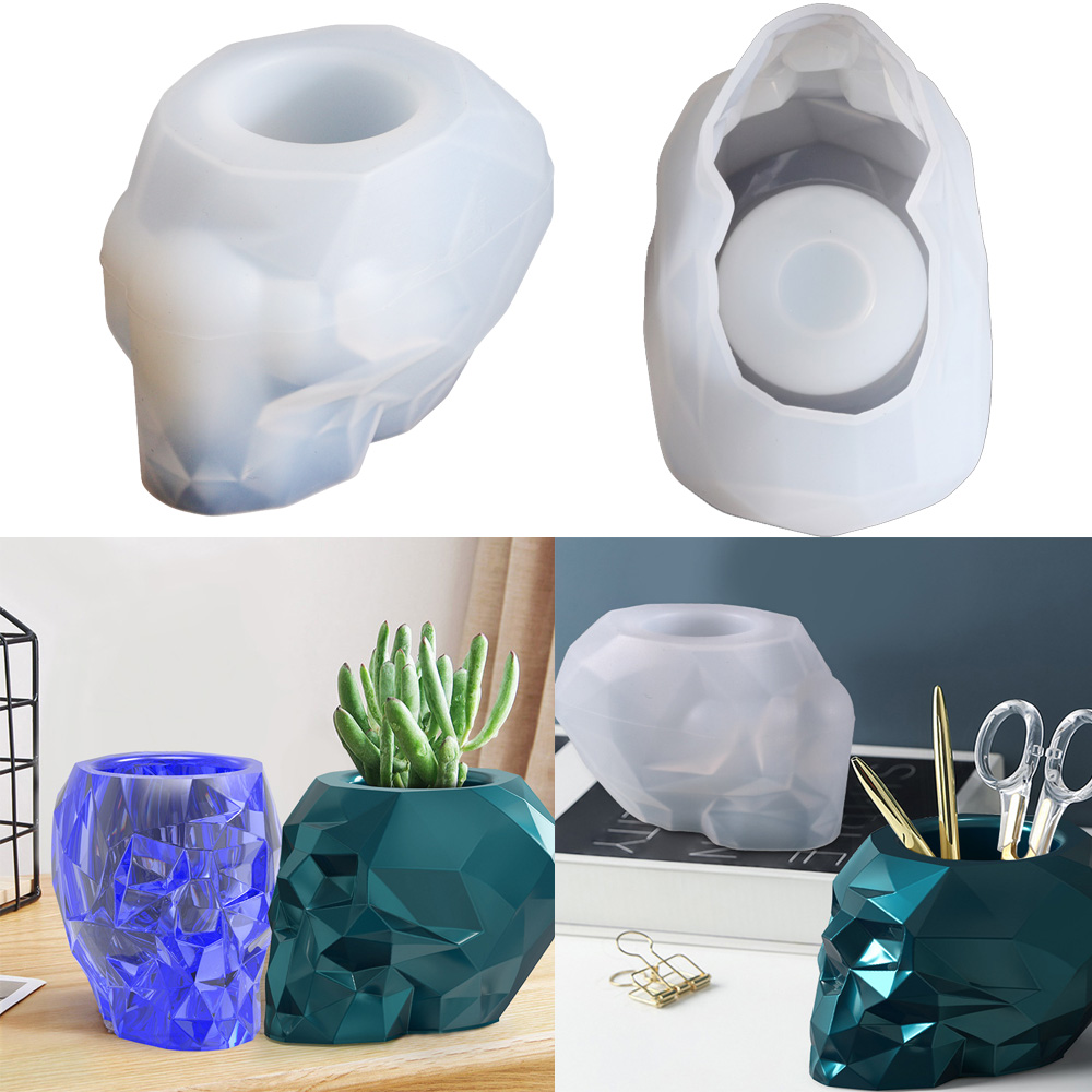 Terracotta Pot - Schedel Vorm Mold Pen Houder Siliconen