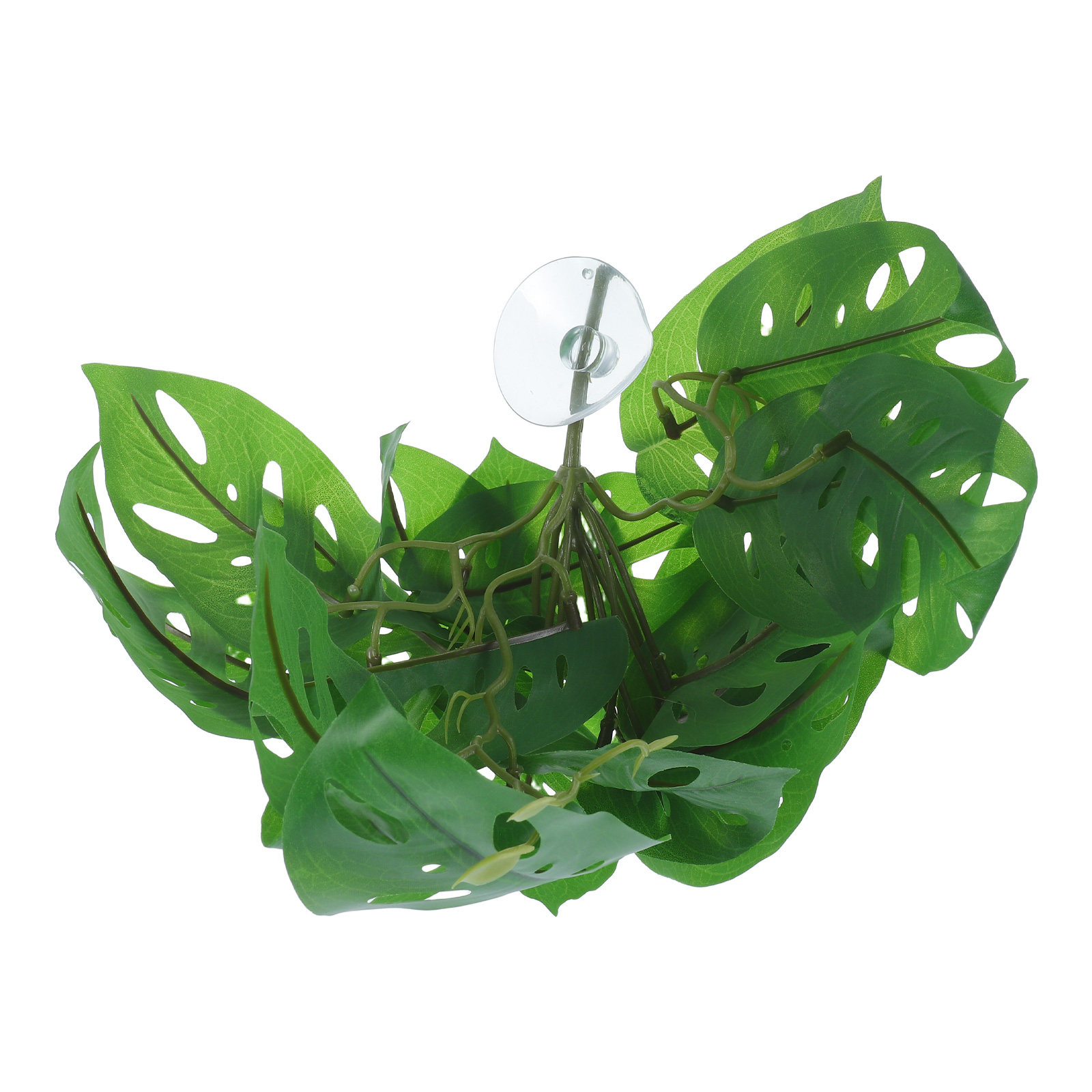 Snake Plant - Reptielhabitatdecoratie, levensechte planten met zuignappen, kunstplanten