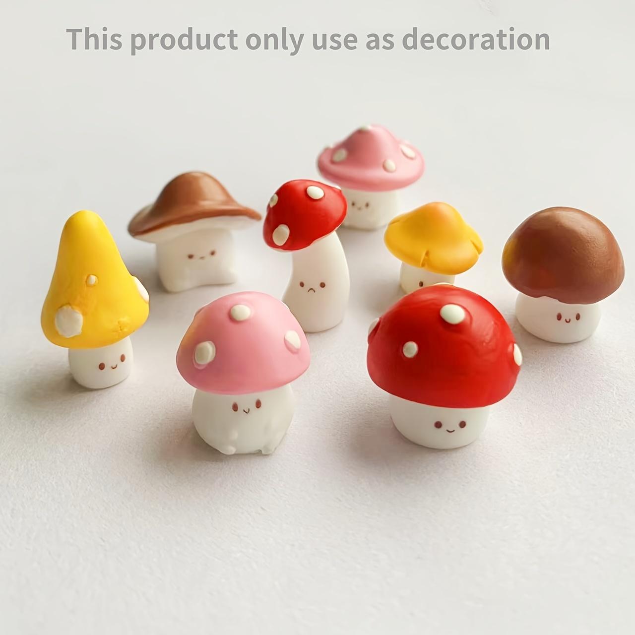 Succulent Set - 8 stuks decoratieve kunst mini-emoji paddenstoelbeelden,