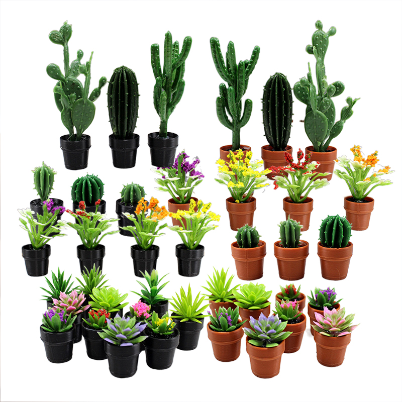 Succulent Set - 8 stuks miniatuur kunstplanten in potjes,