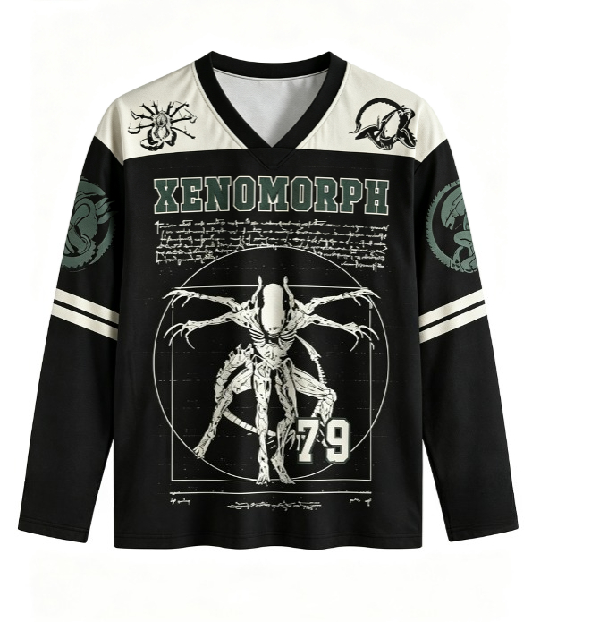 Monstera - Unisex vintage shirt met V-hals, lange