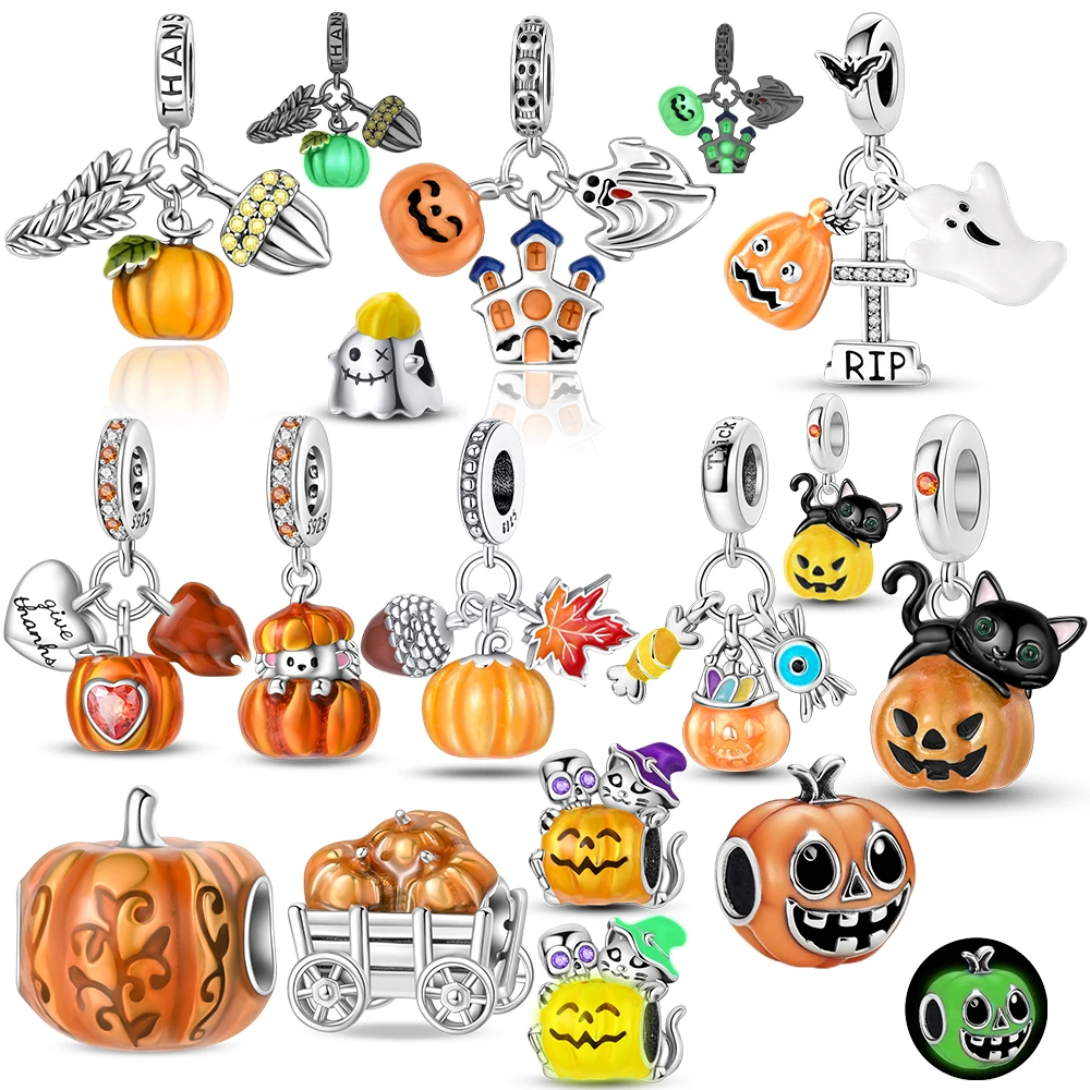 Fiddle Leaf Fig - Originele Charms 925 Zilveren Pompoen Ghost