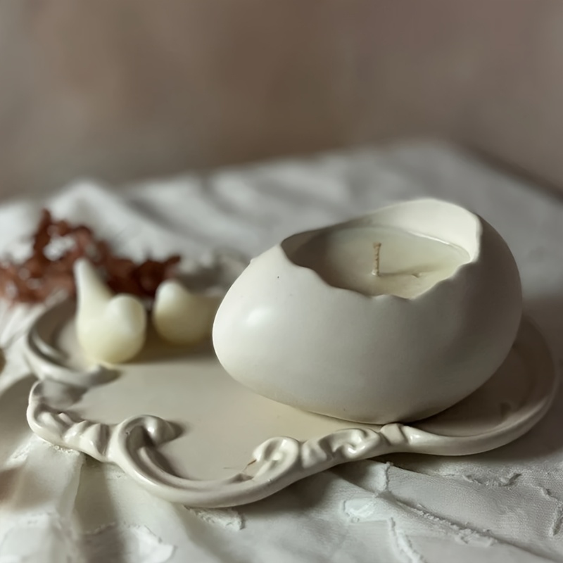 Terracotta Pot - Hars-siliconenmal, 1 stuk ovale gipsmal, DIY-eierschaal-opbergdoosmal,