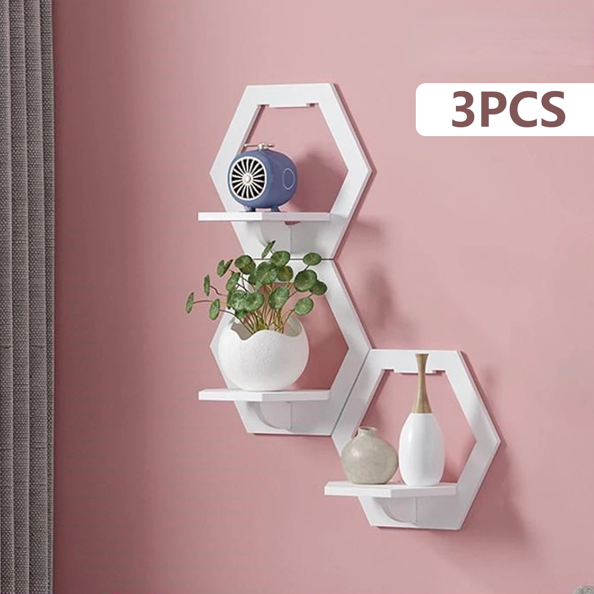 3 stuks zeshoek wandplank punc - Terracotta Pot recensie en prijs