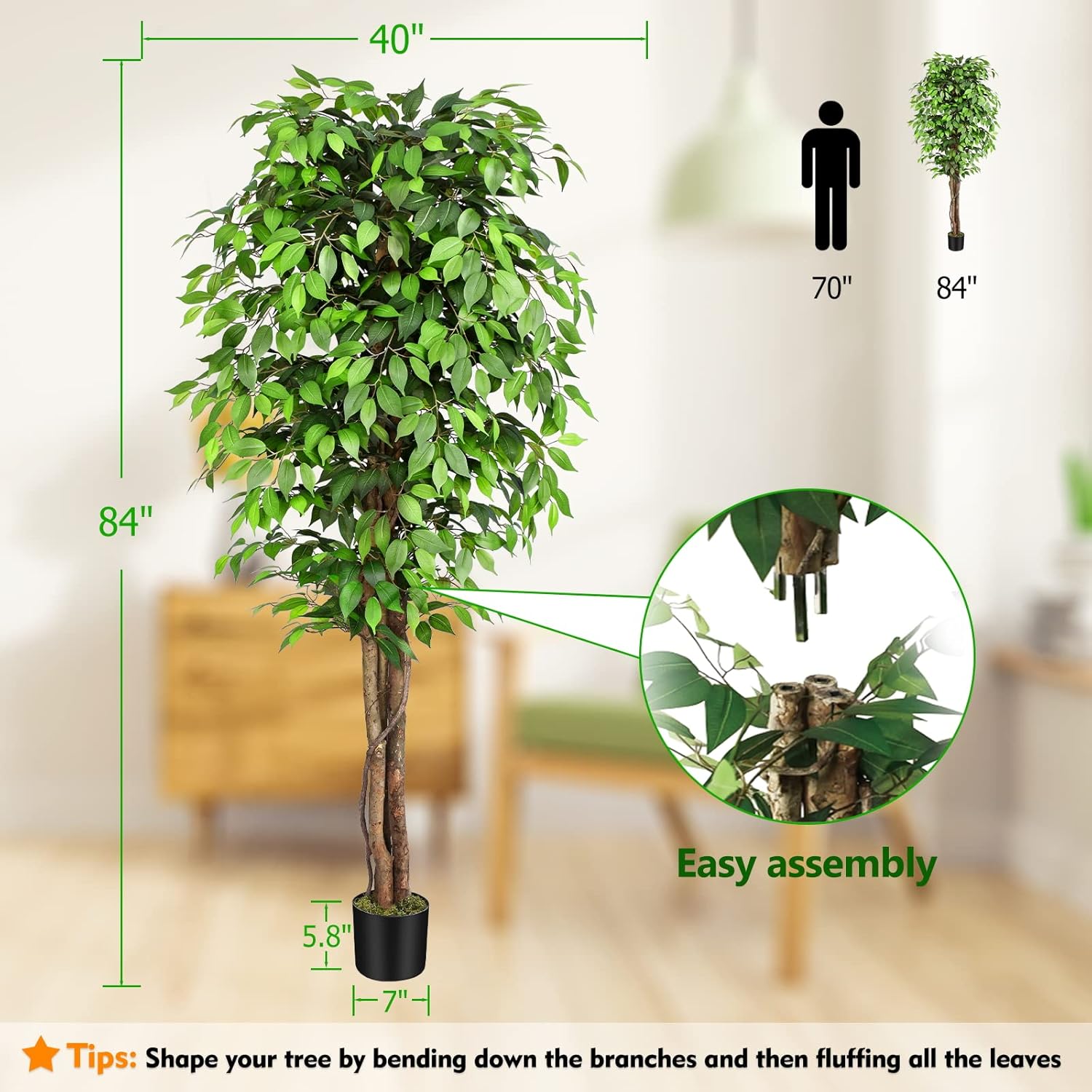 Levensechte kunstmatige vijgen - Fiddle Leaf Fig recensie en prijs